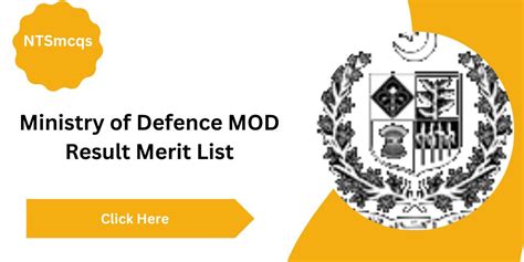 Ministry of Defence Result 2024 Merit List www.mod.gov.pk.
